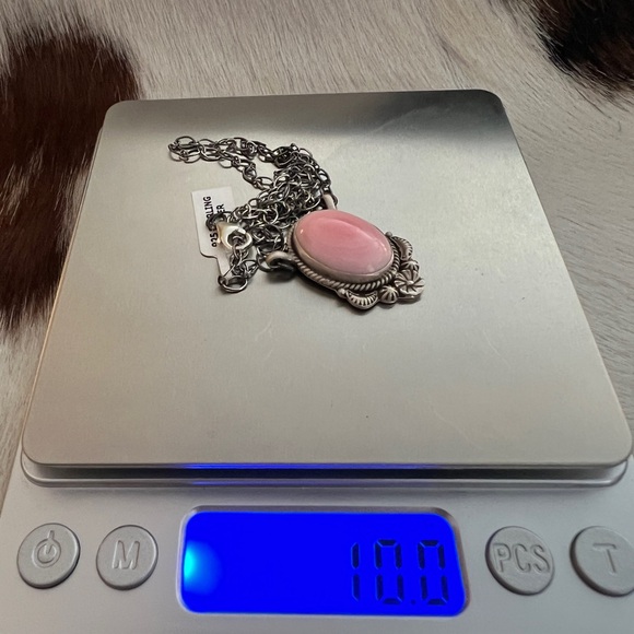 ❤️ Quality Queen Pink Conch Pendant Adjustable Necklace 18.5” Matte Sterling 10G - Picture 7 of 12